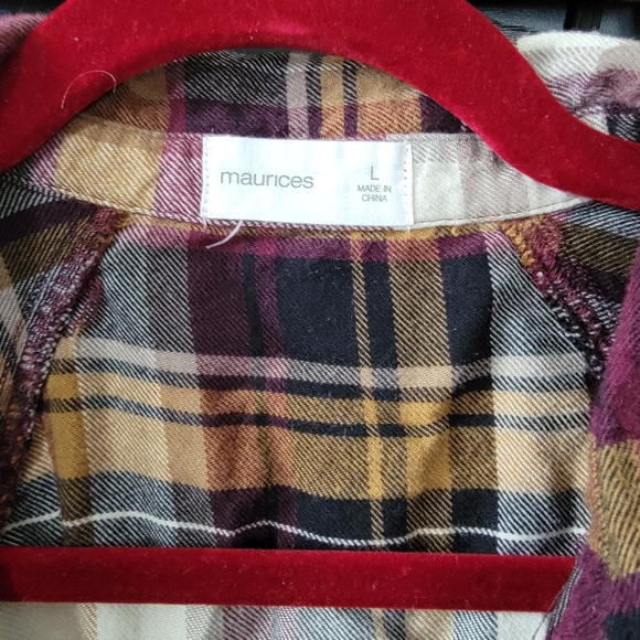 Maurices Long Sleeved Flannel Button Down - Picture 2 of 6
